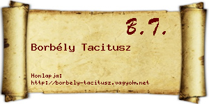 Borbély Tacitusz névjegykártya